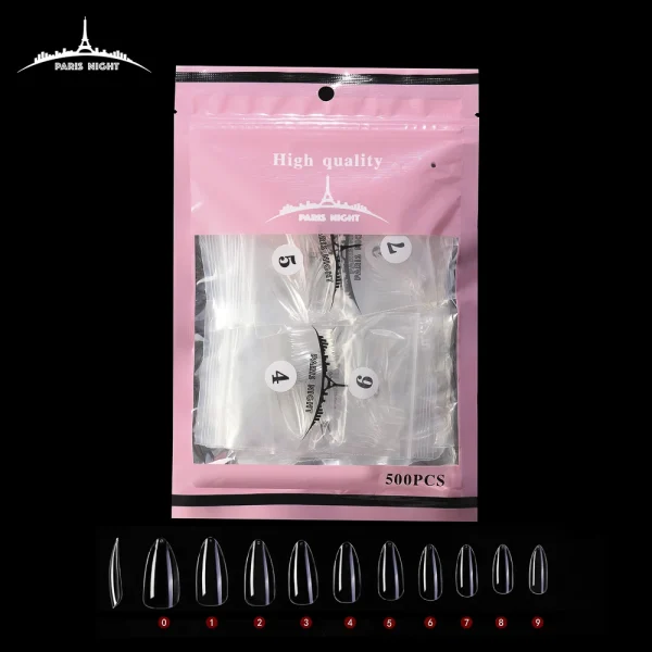 20751.4- TIPS SOFT GEL ALMENDRA *500 EN BOLSA TRANSPARENTE - Image 2