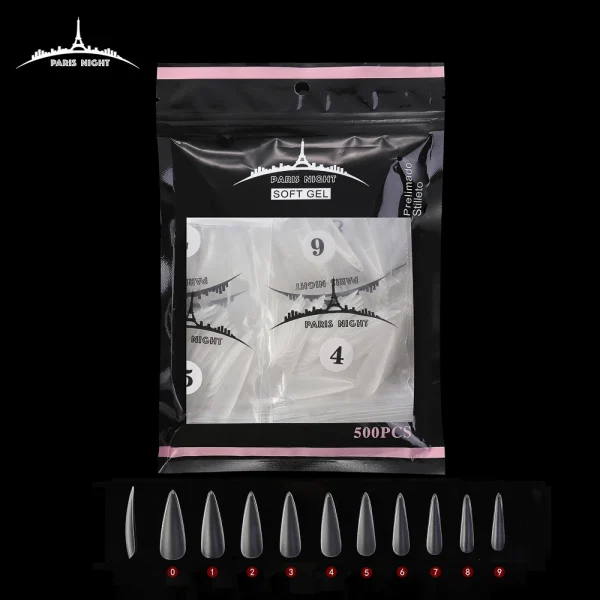 20951.2- TIPS SOFT GEL PRELIMADO STILETO *500 EN BOLSA - Image 2