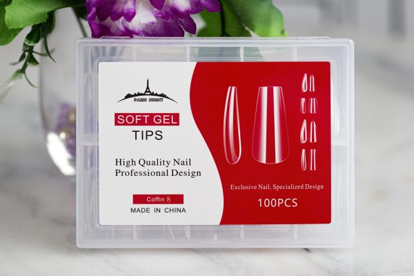 20253.8- TIPS SOFT GEL COFFIN N 08 *100  EN CAJA